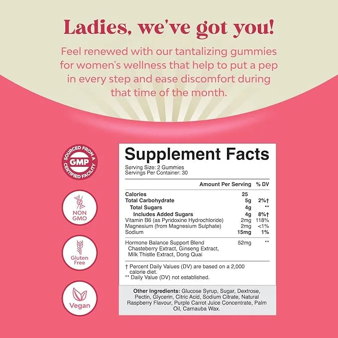 Hormone Balance for Women Gummies of All Ages - PMS Support Supplement for Women, Regulate Menstrual Cycle & Hormonal Bala...