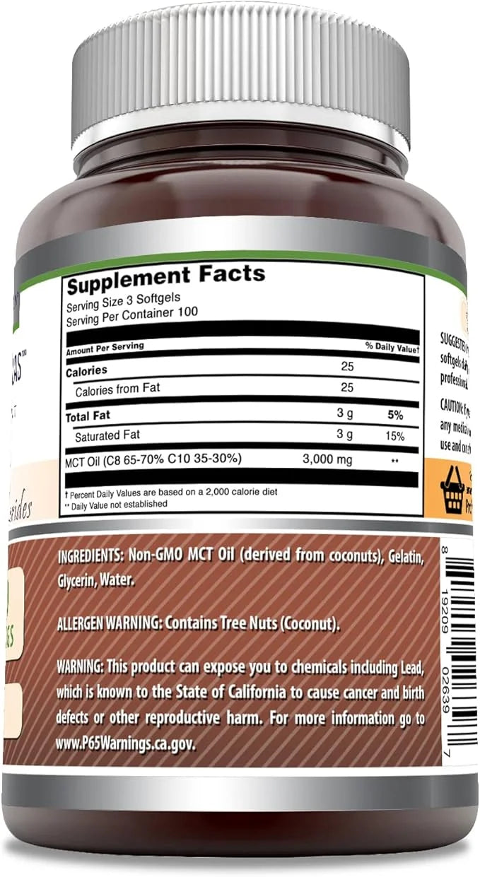Amazing Formulas MCT Oil Supplement | 1000 Mg Per Serving | 300 Softgels | Non-GMO | Gluten-Free | Made in USA - Product I...