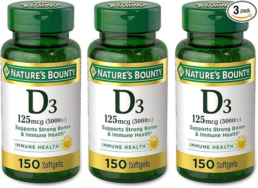 Nature's Bounty Vitamin D3 125 mcg-5000 150 ea 3)