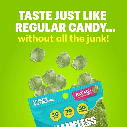 Shameless Snacks - Healthy Low Calorie Snacks, Low Carb Keto Gummies (Gluten Free Candy) - 6 Pack Green Apple Blast - Prod...