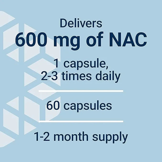 Life Extension N-Acetyl-L-Cysteine (NAC), immune, respiratory, 600 mg, 60 capsules