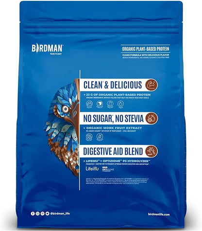 BIRDMAN Falcon Vegan Protein Powder Organic, Stevia & Sugar Free, Plant Based Protein, Low Carb, Dairy Free, Keto, Non Whe...