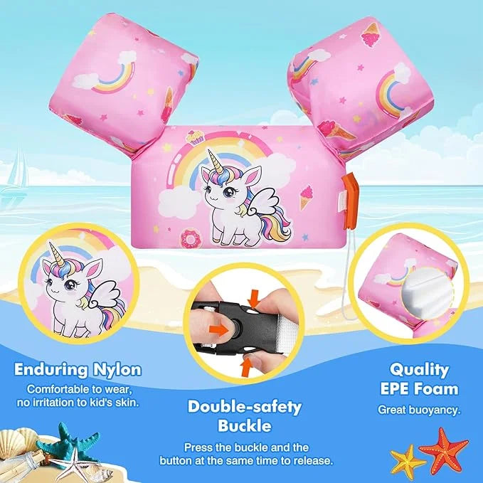 Moko Toddler Swim Vest for Kids, 20-50 lbs/22-66 lbs Clearance Swim Arm Band Cartoon Swimming Wings Pool Float Vests Sleev...