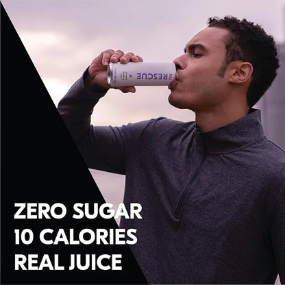 Tru Rescue Seltzer, Hydration Detox Drink with Electrolytes, Blackberry Flavor, Sparkling Water, Caffeine-Free, Kosher, Gl...