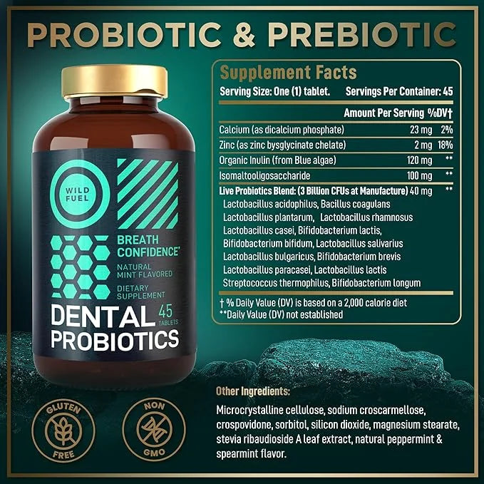 Oral Probiotics for Mouth Bad Breath 3 Billion 90 Prebiotic