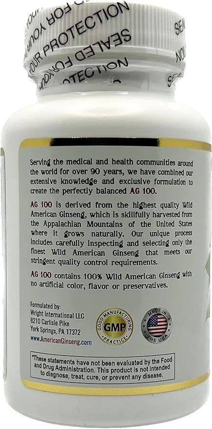 AG 100-100% Pure Wild American Ginseng