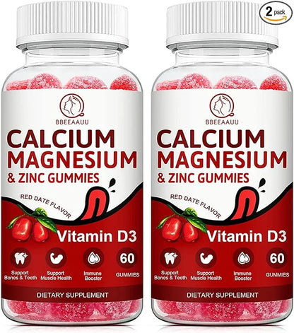 Calcium, Magnesium, Zinc & Vitamin D Gummies 2 Pack 120 Count