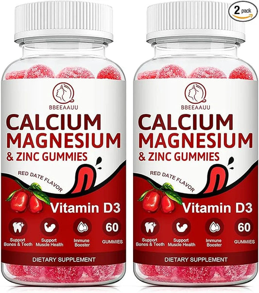 Calcium, Magnesium, Zinc & Vitamin D Gummies 2 Pack 120 Count