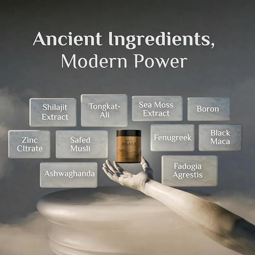 ATLAS X 10-in-1 Masculinity Maximiser Supplement for Men - Energy, Strength & Vitality Capsules with Shilajit, Ashwagandha...