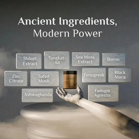 ATLAS X 10-in-1 Masculinity Maximiser Supplement for Men - Energy, Strength & Vitality Capsules with Shilajit, Ashwagandha...