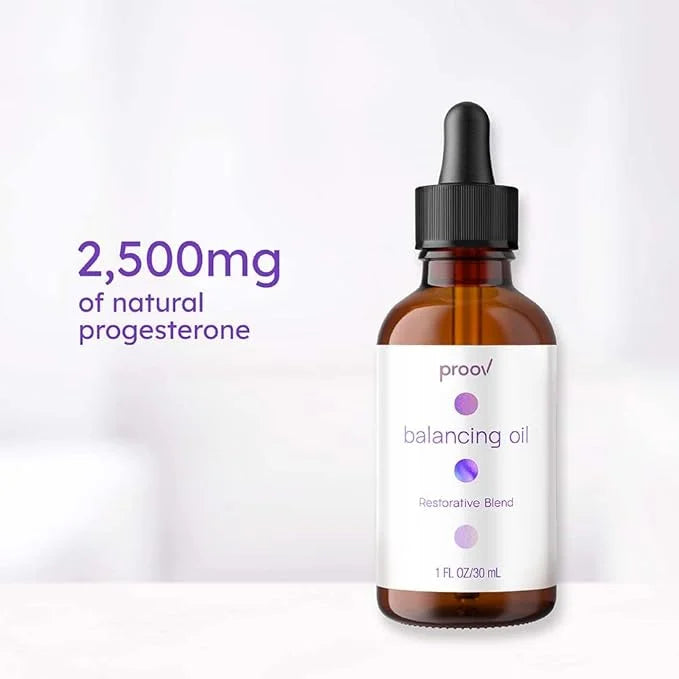 Proov Balancing Oil for Face and Body with 2500 mg bio-identical USP Natural Progesterone, MCT Oil and Vitamin E Oil l Veg...