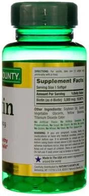 Nature's Bounty Super Potency Biotin 5000mcg 72 softgels 2)