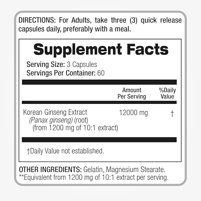 Lab | Ginseng |180 Capsules |12000