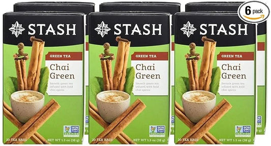 Stash Tea Chai Green Tea - Caffeinated, Non-GMO Project Verified Premium Tea with No Artificial Ingredients, 20 Count (Pac...