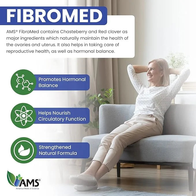 America Medic & Science FibroMed (60 Capsules) | Hormonal Balance Supplement for Women | with Chasteberry, Red Clover, Ech...
