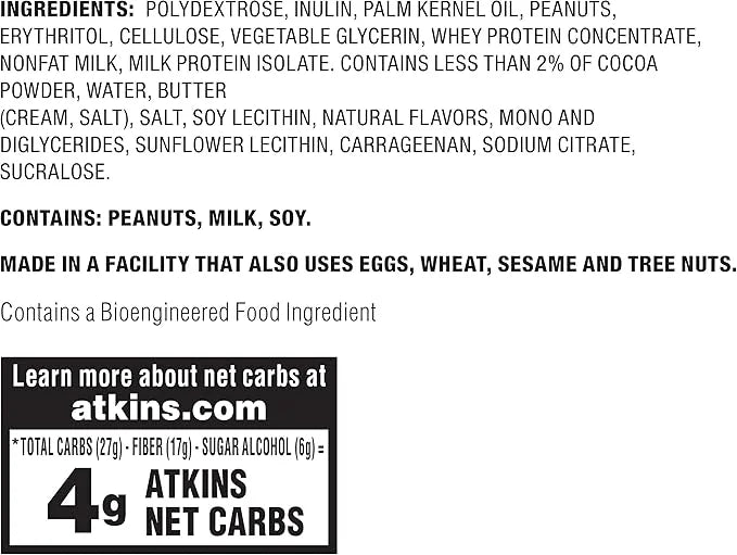 Atkins Endulge Chocolate Nutty Caramel Bar, Dessert Favorite, 2g Sugar, High in Fiber, Keto Friendly, 12 Count - Product I...