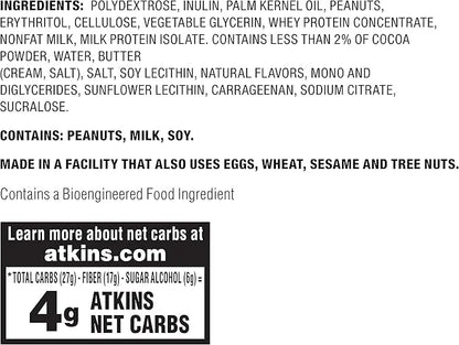 Atkins Endulge Chocolate Nutty Caramel Bar, Dessert Favorite, 2g Sugar, High in Fiber, Keto Friendly, 12 Count - Product I...