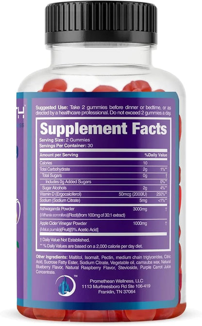 Ashwa ACV Pro Health - Sugar Free Apple Cider Vinegar Gummies, Ashwagandha Gummies, Advanced Keto ACV Gummies, Ashwagandha...
