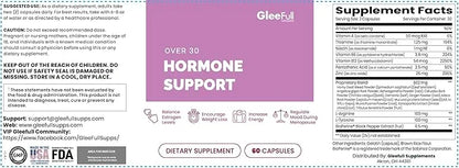 GleeFull Over 30 Hormone Support - Menopause Supplements for Women - Hormone Balance for Women - Hot Flash Relief - Menopa...