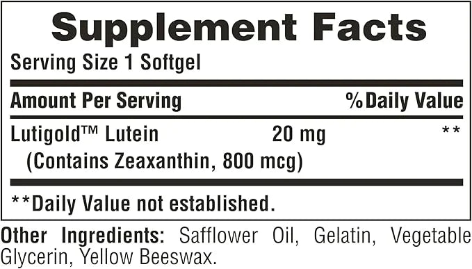 Puritan's Pride Lutein and Zeaxanthin Supplements for Eyes, Zeaxanthin 800mcg plus Lutein 20mg Once Daily Softgels, 240 Da...