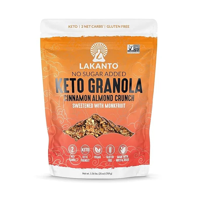 Lakanto Cinnamon Almond Crunch Granola - Monk Fruit Sweetener, Delicious Snack, Quick Breakfast Cereal, Keto Friendly, No ...