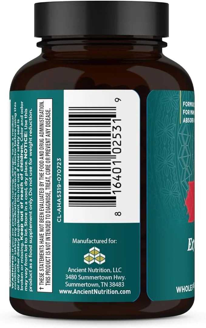 Adrenal Support with Ashwagandha Supplement by Ancient Nutrition, Helps Reduce Stress & Fatigue, Paleo and Keto Friendly, ...