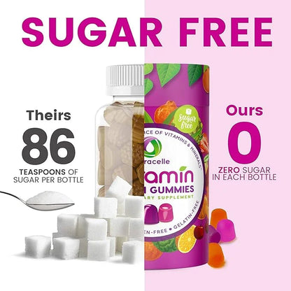 NUTRAMIN Daily Vegan Keto Multivitamin Gummies D2, and B6, B12 B12 & 90 Count, 45 Days