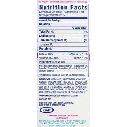 Crystal Light Energy Strawberry On-The-Go Powdered Drink Mix 30 Count - Product Image