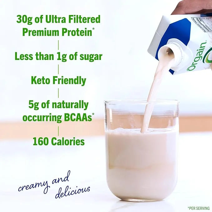 Orgain 30g High Protein Shake, Dairy Isolate Milk Protein, Fruity Cereal, 6g BCAAs, <1g Sugar Per Serving, Meal Replacemen...