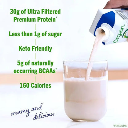 Orgain 30g High Protein Shake, Dairy Isolate Milk Protein, Fruity Cereal, 6g BCAAs, <1g Sugar Per Serving, Meal Replacemen...