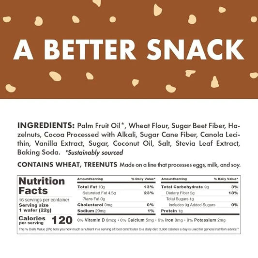 Rip Van AM YUM Chocolate Hazelnut - Keto Snacks - Non-GMO - Healthy -Low Calorie, Low Carb & Low Sugar (1g) - 16 Count - P...