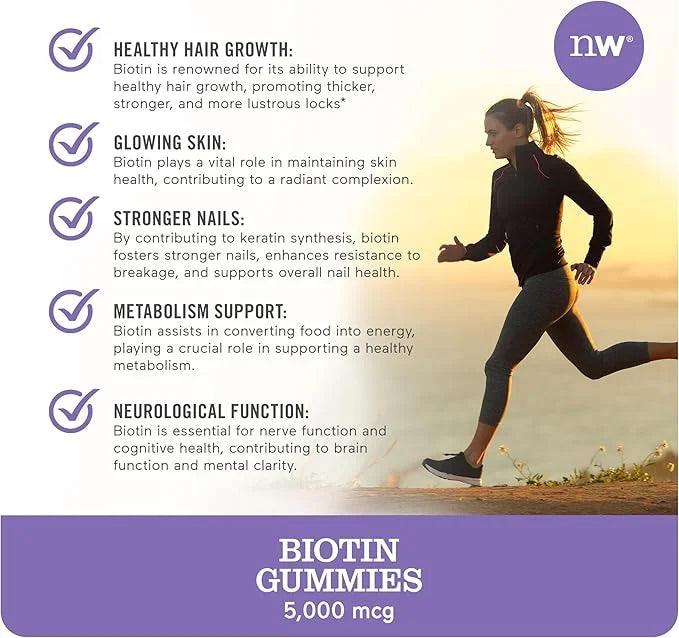 NatureWise Biotin Gummies B7 5000mcg 5000mcg Supports 180 Count[3-Month Count[3-Month Supply]