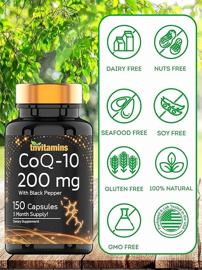 CoQ10 200mg - 150 Capsules 5 Month Q-10 200 200 mg