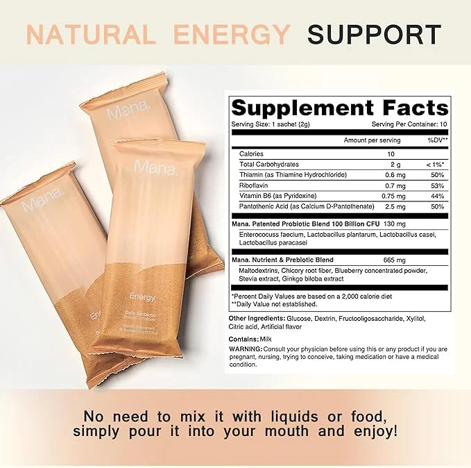 Mana Energy Synbiotics Supplements 10 Count