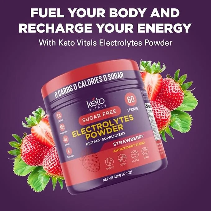 Keto Vitals Electrolytes Powder - Antioxidant Blend Electrolytes with Potassium, Magnesium, Sodium, Calcium | Keto Electro...
