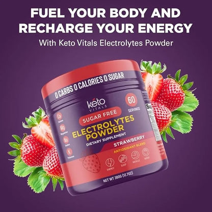 Keto Vitals Electrolytes Powder - Antioxidant Blend Electrolytes with Potassium, Magnesium, Sodium, Calcium | Keto Electro...