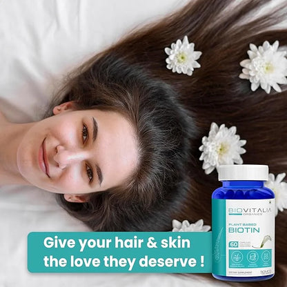 Plant Based Biotin Capsules for Hair, 60 Veg