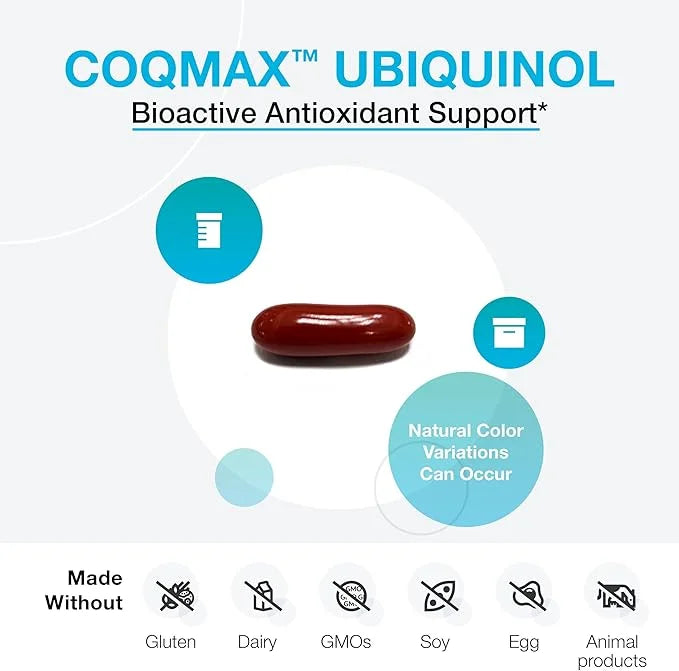 XYMOGEN CoQmax 200mg CoQ10 ubiquinol Q10 for (60 Softgels)
