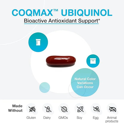 XYMOGEN CoQmax 200mg CoQ10 ubiquinol Q10 for (60 Softgels)