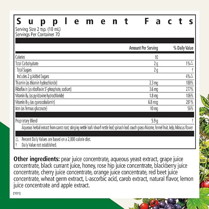 Floradix by Salus Iron & Herbs - Liquid Herbal Supplement for Energy Support - Iron Supplement with Vitamin C & B Complex ...