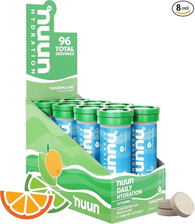 Nuun Hydration Vitamins Electrolyte Tablets, Tangerine Lime, 5 Essential Electrolytes for Hydration + Vitamin A, B6, C, D,...