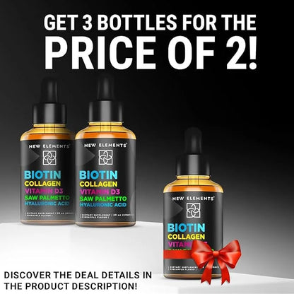 Liquid Biotin Drops with Collagen Vitamin D3 Saw