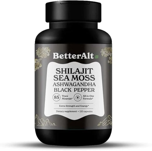 Shilajit Capsules with Sea Moss, Ashwagandha 10 in 1 Supplemet 60 Servings, 120 Capsules