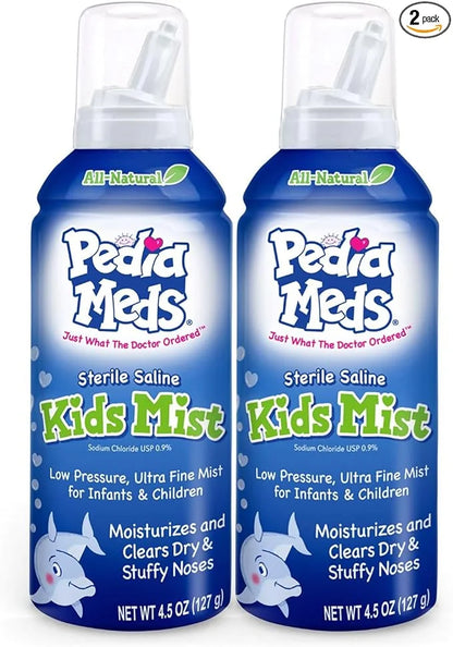 Sterile Saline Kids Nasal Spray, Ultra 4.5 Oz (2 Pack),