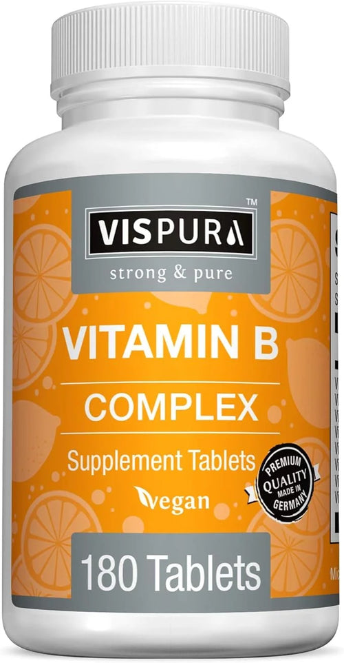 Vitamin B-Complex, 180 Vegan Tablets, All B12, B1, B1, B2, B2, B3, B3, B5, B5, B6, B6, B7, B7, B9, B9, Folic