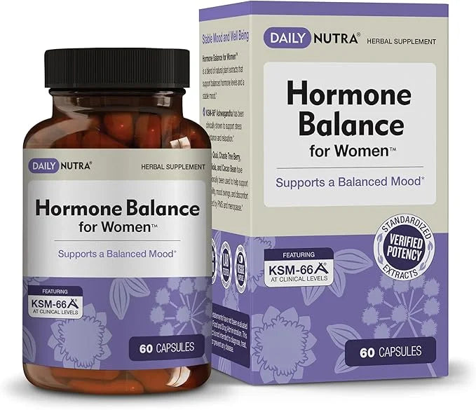 Hormone Balance - Women's Serotonin Supplement - KSM-66 Ashwagandha, Dong Quai, Chaste Tree Berry, Rhodiola, & Cocoa Bean ...
