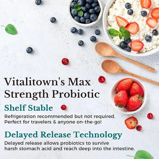 VITALITOWN Probiotics 120 Billion CFUs 36 Strains, 30 Delayed