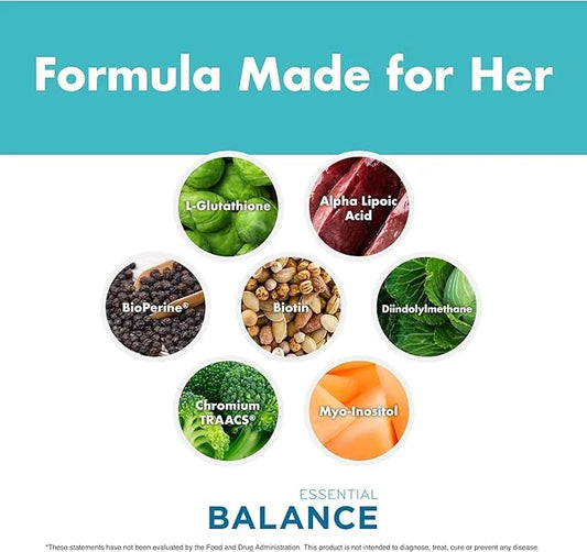 Essential Balance Hormonal Support and Vitamin Supplement for Women by Foxy Fit – Antioxidant, Healthy Skin & Hair for Dai...