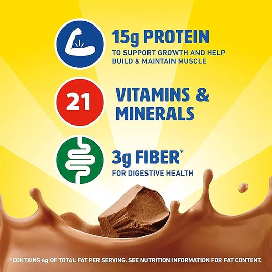 Carnation Breakfast Essentials High Protein with Fiber Ready-to-Drink, 8 FL OZ Carton, Rich Milk Chocolate (Pack of 24) (P...