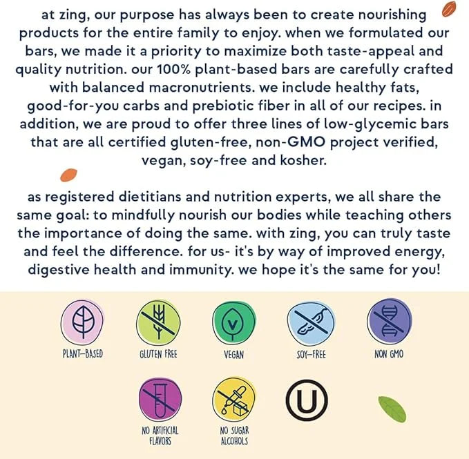 Zing Vegan Protein Bars Variety Pack - Top 6 Flavors, Gluten Free Nutrition Bars, High Protein & Fiber, Soy Free, Dairy Fr...